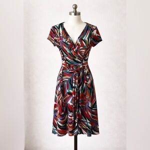 Nicole Miller Multicolor Abstract Midi Dress